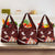 Oxblood Polynesia Grocery Bag Tribal Pattern Tropical Frangipani