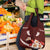 Oxblood Polynesia Grocery Bag Tribal Pattern Tropical Frangipani