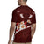 Oxblood Polynesia Rugby Jersey Tribal Pattern Tropical Frangipani