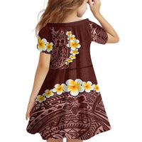 Oxblood Tropical Plumeria With Galaxy Polynesian Art Family Matching Puletasi and Hawaiian Shirt LT14 - Polynesian Pride