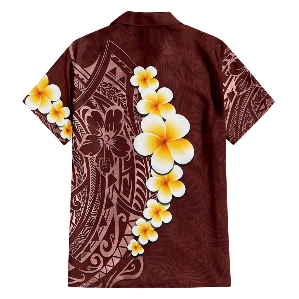Oxblood Tropical Plumeria With Galaxy Polynesian Art Family Matching Tank Maxi Dress and Hawaiian Shirt LT14 - Polynesian Pride