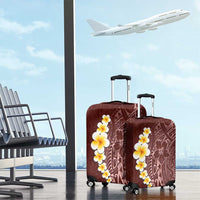 Oxblood Tropical Plumeria With Galaxy Polynesian Art Luggage Cover LT14 - Polynesian Pride