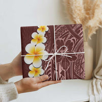 Oxblood Polynesia Wrapping Paper Plumeria Tropical Leaves With Galaxy Polynesian Art
