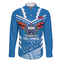 Custom Toa Samoa Rugby Family Matching Short Sleeve Bodycon Dress and Hawaiian Shirt Samoan Siva Tau Uso Aso Uma LT14 Dad's Shirt - Long Sleeve Blue - Polynesian Pride