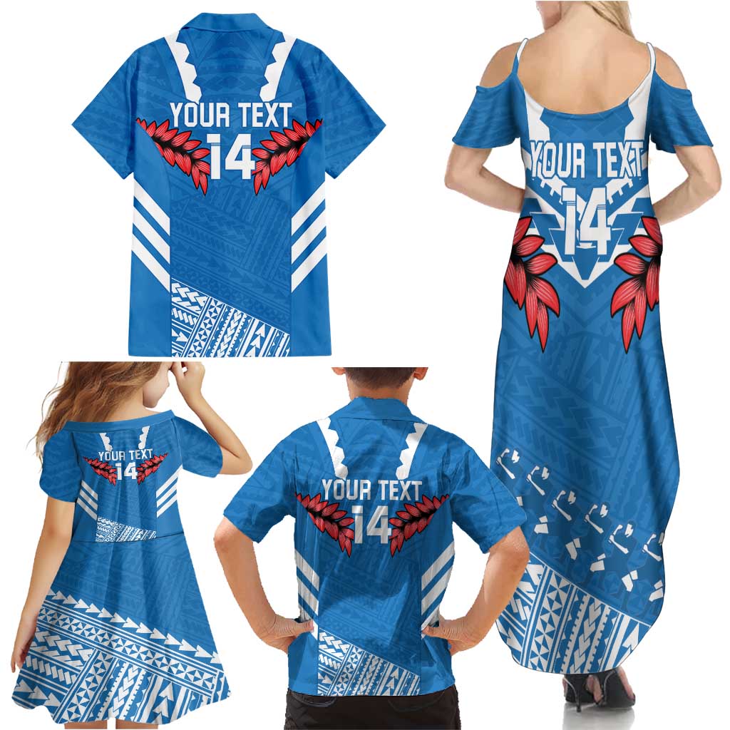 Custom Toa Samoa Rugby Family Matching Summer Maxi Dress and Hawaiian Shirt Samoan Siva Tau Uso Aso Uma LT14 - Polynesian Pride