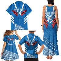 Custom Toa Samoa Rugby Family Matching Tank Maxi Dress and Hawaiian Shirt Samoan Siva Tau Uso Aso Uma LT14 - Polynesian Pride