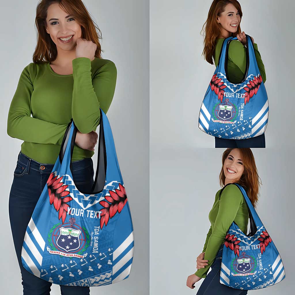 Custom Toa Samoa Rugby Grocery Bag Samoan Siva Tau Uso Aso Uma