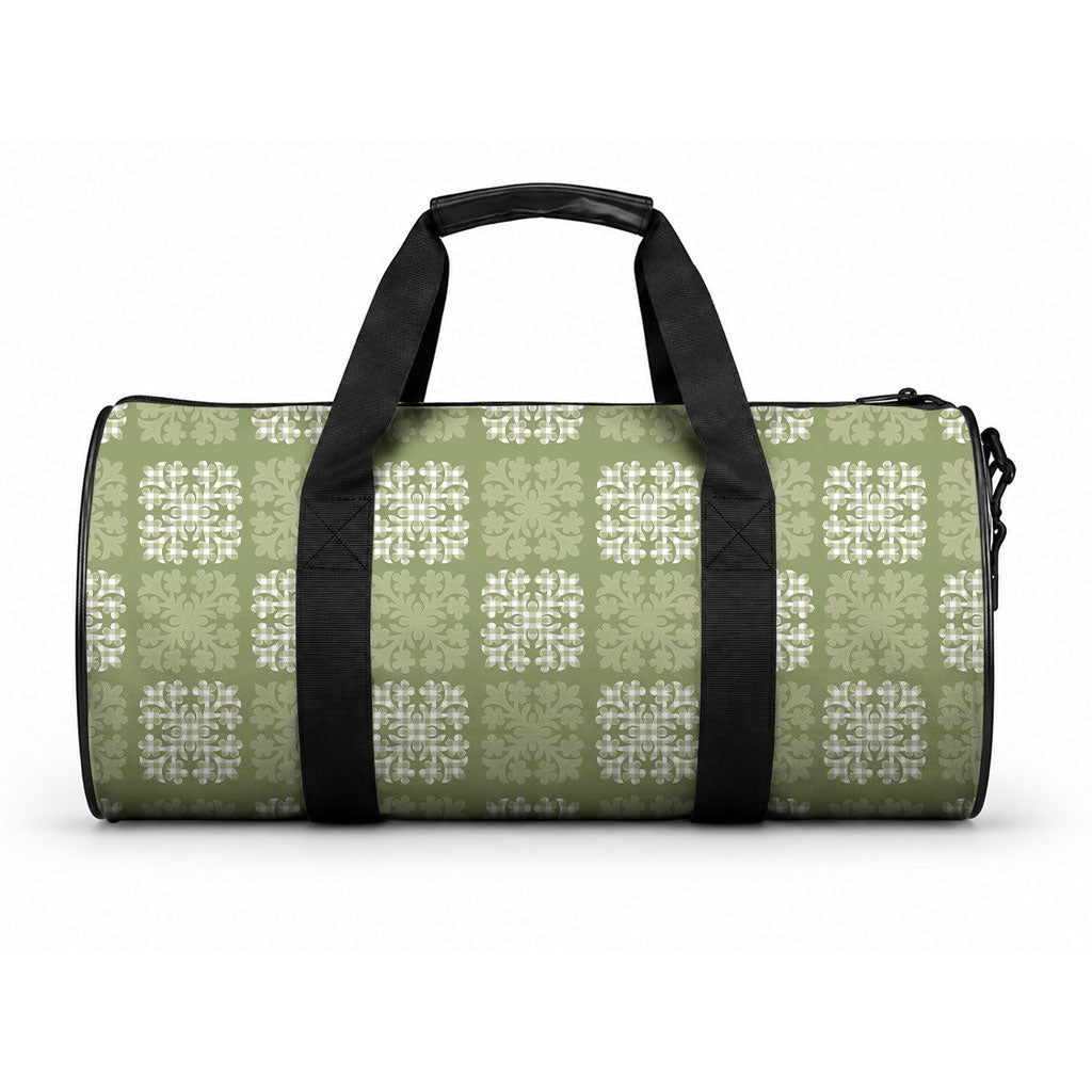 Vesuvian Green Palaka Quilt Hawaii Duffle Bag Traditional Hawaii-plaid Pattern LT14 One size Vesuvian Green - Polynesian Pride