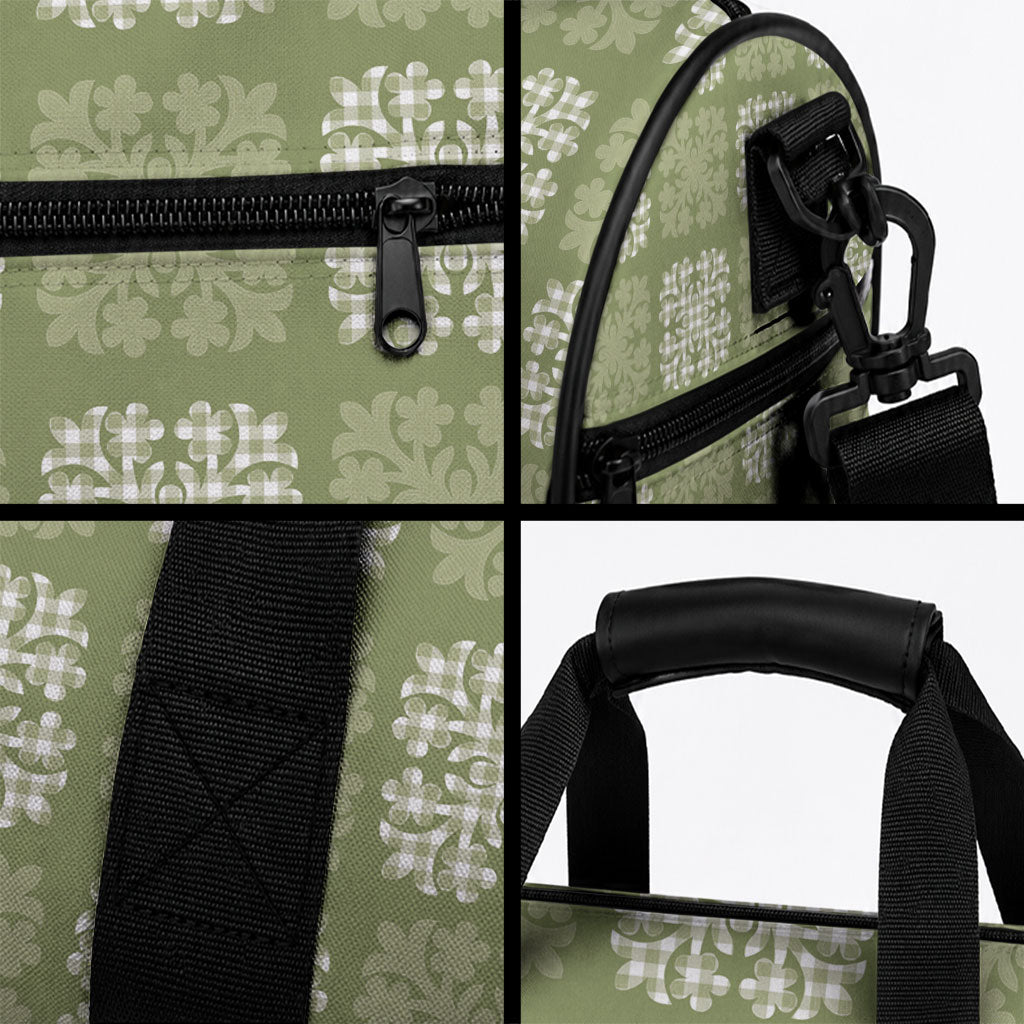 Vesuvian Green Palaka Quilt Hawaii Duffle Bag Traditional Hawaii-plaid Pattern