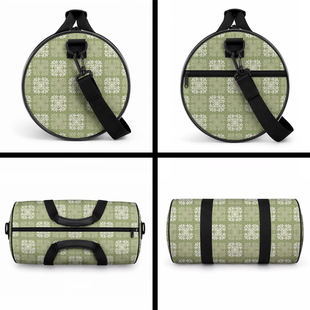 Vesuvian Green Palaka Quilt Hawaii Duffle Bag Traditional Hawaii-plaid Pattern
