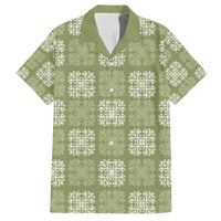 Vesuvian Green Palaka Quilt Hawaii Family Matching Off The Shoulder Long Sleeve Dress and Hawaiian Shirt Traditional Hawaii-plaid Pattern LT14 Dad's Shirt - Short Sleeve Vesuvian Green - Polynesian Pride
