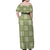 Vesuvian Green Palaka Quilt Hawaii Family Matching Off Shoulder Maxi Dress and Hawaiian Shirt Traditional Hawaii-plaid Pattern - Polynesian Pride