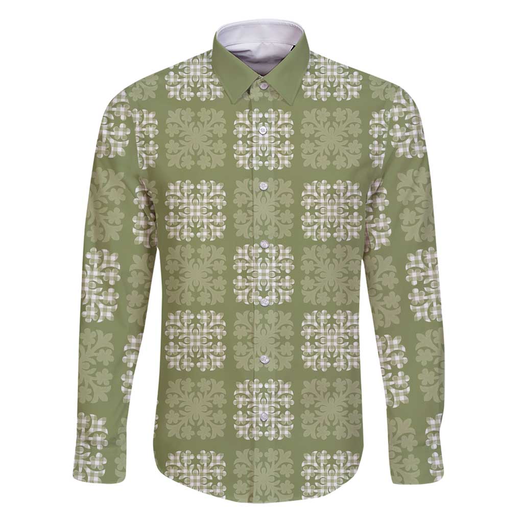 Vesuvian Green Palaka Quilt Hawaii Family Matching Puletasi and Hawaiian Shirt Traditional Hawaii-plaid Pattern - Polynesian Pride