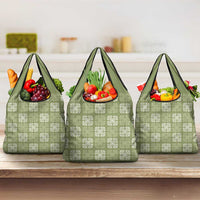 Vesuvian Green Palaka Quilt Hawaii Grocery Bag Traditional Hawaii-plaid Pattern - Polynesian Pride