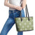 Vesuvian Green Palaka Quilt Hawaii Leather Tote Bag Traditional Hawaii-plaid Pattern - Polynesian Pride