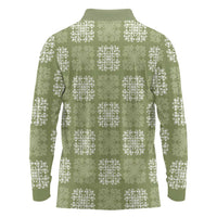 Vesuvian Green Palaka Quilt Hawaii Long Sleeve Polo Shirt Traditional Hawaii-plaid Pattern LT14 - Polynesian Pride