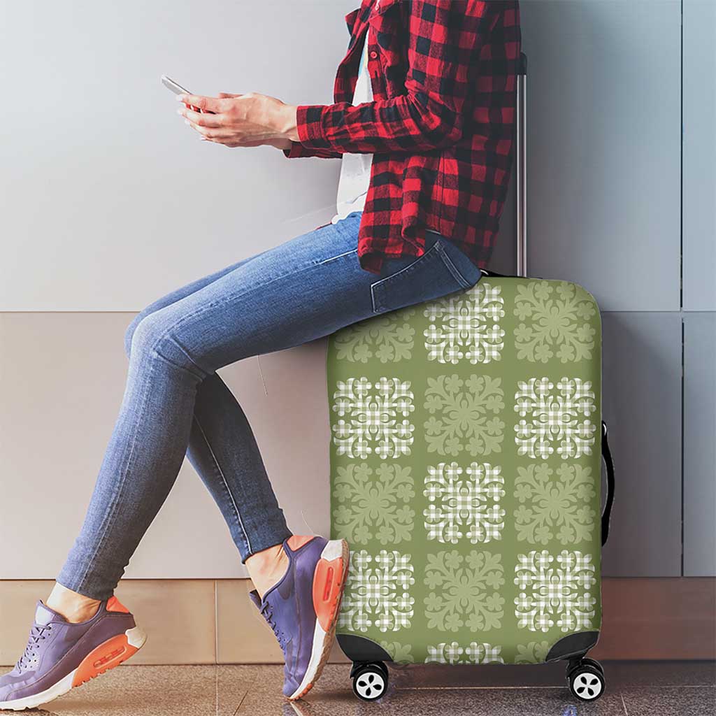 Vesuvian Green Palaka Quilt Hawaii Luggage Cover Traditional Hawaii-plaid Pattern - Polynesian Pride