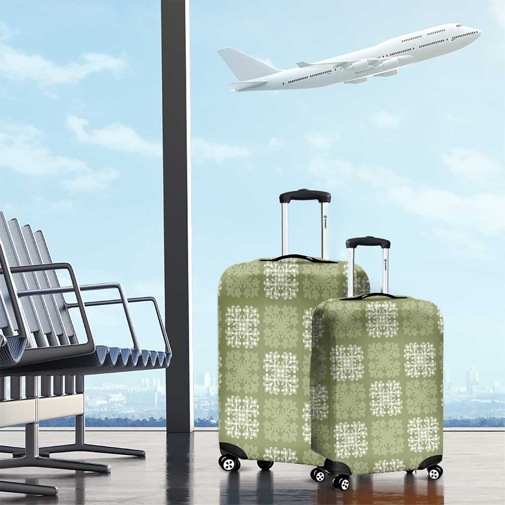 Vesuvian Green Palaka Quilt Hawaii Luggage Cover Traditional Hawaii-plaid Pattern - Polynesian Pride