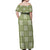 Vesuvian Green Palaka Quilt Hawaii Off Shoulder Maxi Dress Traditional Hawaii-plaid Pattern - Polynesian Pride