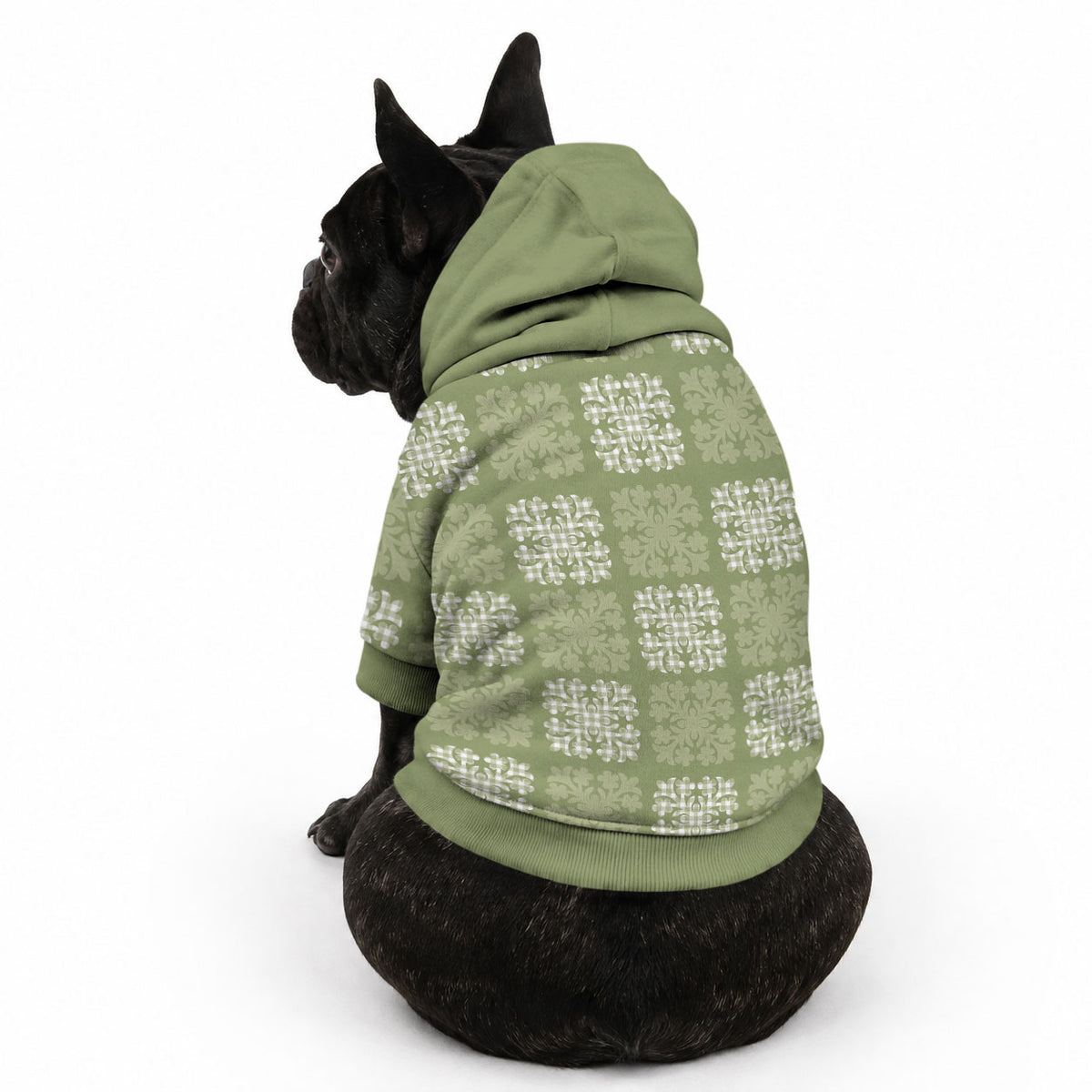 Vesuvian Green Palaka Quilt Hawaii Pet Hoodie Traditional Hawaii-plaid Pattern LT14 - Polynesian Pride