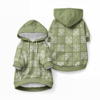 Vesuvian Green Palaka Quilt Hawaii Pet Hoodie Traditional Hawaii-plaid Pattern LT14 Pullover Vesuvian Green - Polynesian Pride