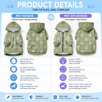 Vesuvian Green Palaka Quilt Hawaii Pet Hoodie Traditional Hawaii-plaid Pattern LT14 - Polynesian Pride
