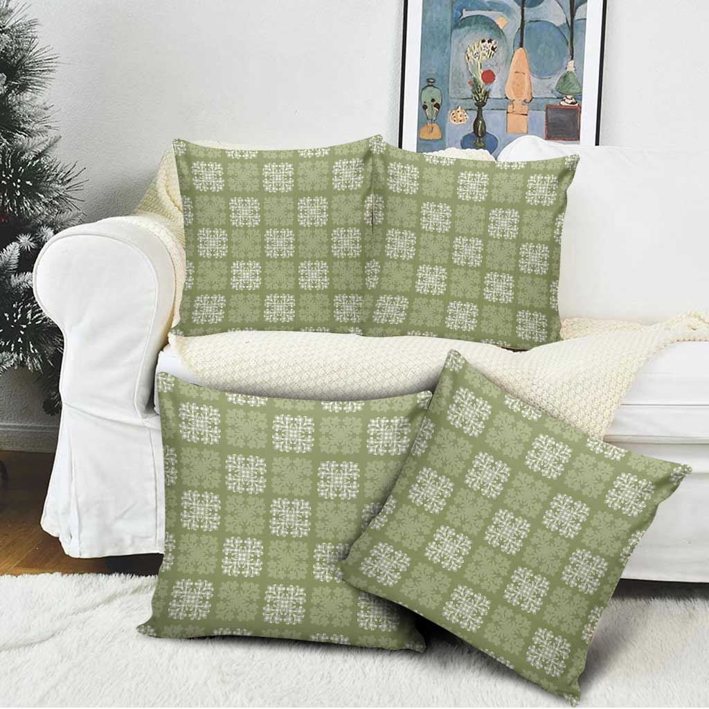 Vesuvian Green Palaka Quilt Hawaii Pillow Cover Traditional Hawaii-plaid Pattern - Polynesian Pride