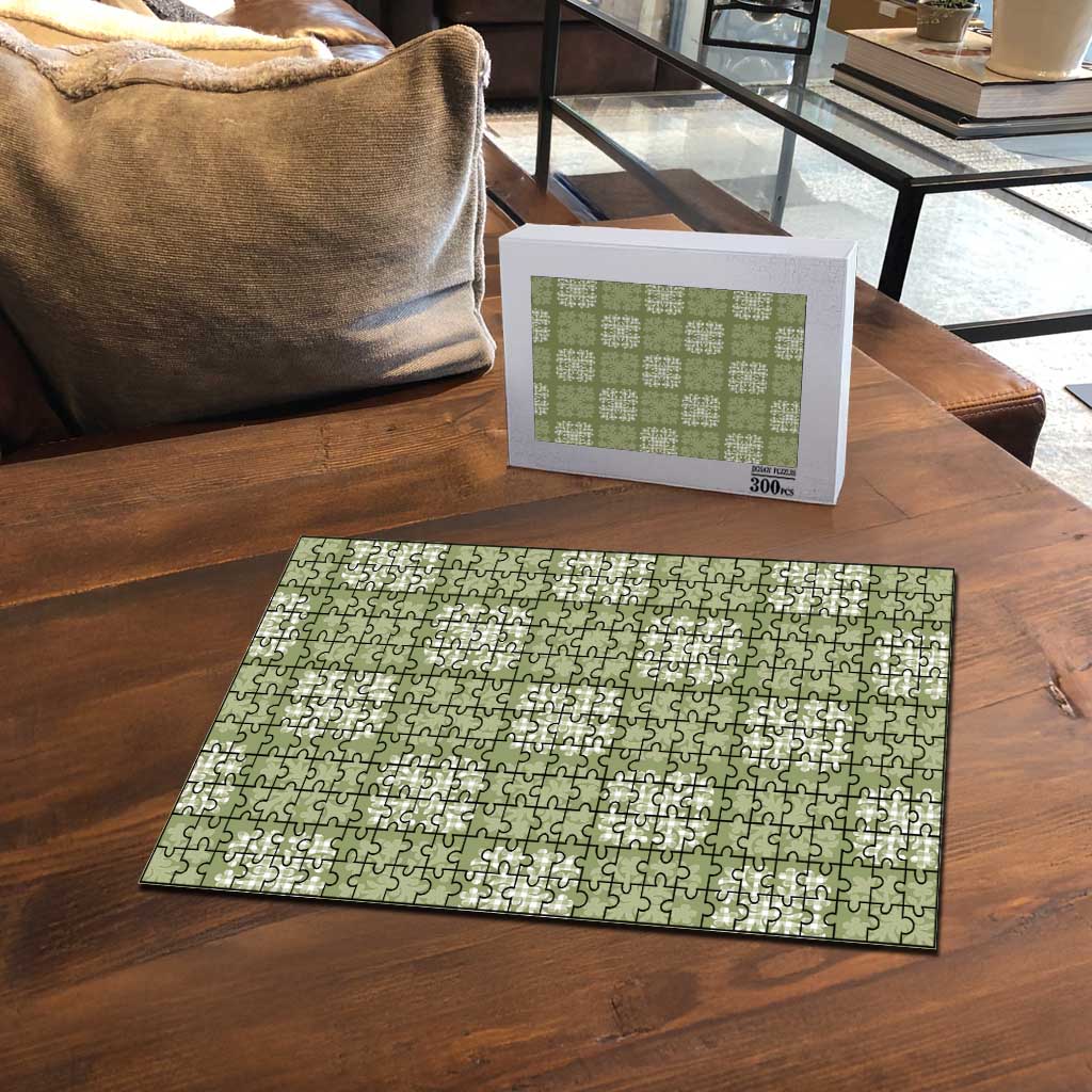 Vesuvian Green Palaka Quilt Hawaii Puzzle Traditional Hawaii-plaid Pattern - Polynesian Pride
