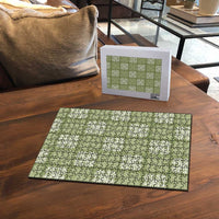 Vesuvian Green Palaka Quilt Hawaii Puzzle Traditional Hawaii-plaid Pattern - Polynesian Pride