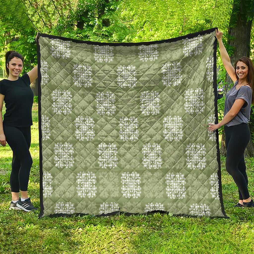 Vesuvian Green Palaka Quilt Hawaii Quilt Traditional Hawaii-plaid Pattern - Polynesian Pride