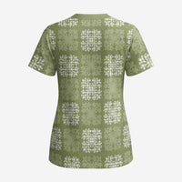 Vesuvian Green Palaka Quilt Hawaii Scrub Top Traditional Hawaii-plaid Pattern - Polynesian Pride