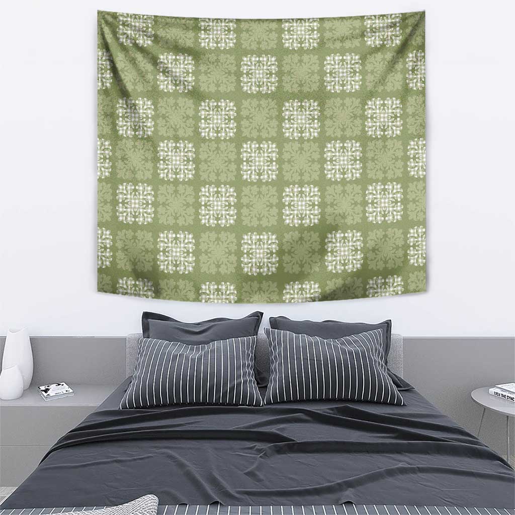Vesuvian Green Palaka Quilt Hawaii Tapestry Traditional Hawaii-plaid Pattern - Polynesian Pride