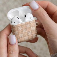 Beige Palaka Quilt Hawaii AirPods Case Traditional Hawaii-plaid Pattern - Polynesian Pride