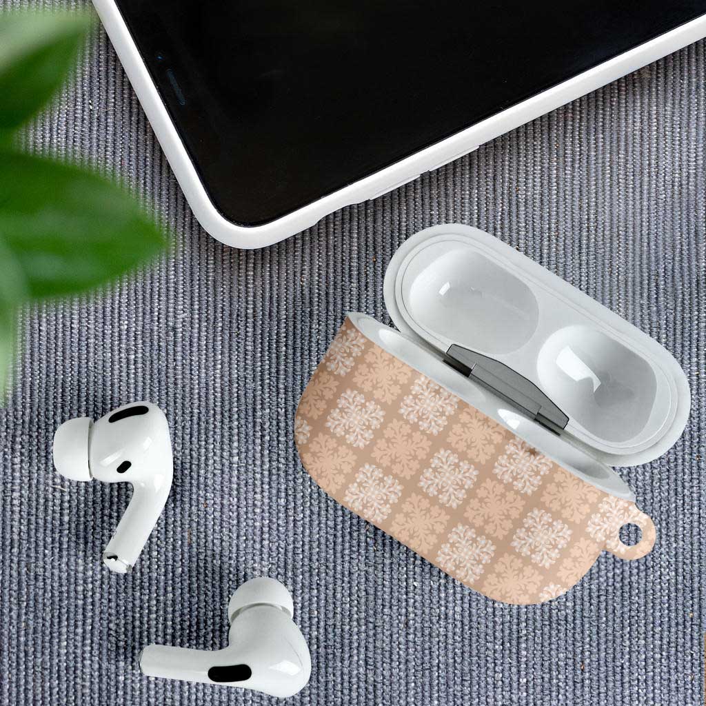Beige Palaka Quilt Hawaii AirPods Case Traditional Hawaii-plaid Pattern - Polynesian Pride