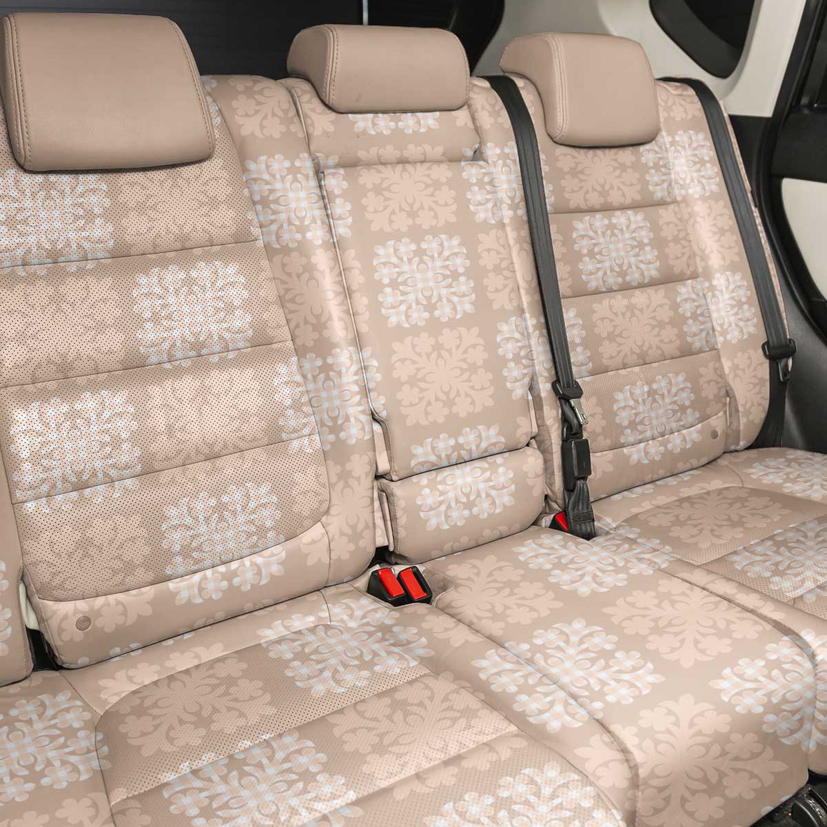 Beige Palaka Quilt Hawaii Back Car Seat Cover Traditional Hawaii-plaid Pattern LT14 - Polynesian Pride