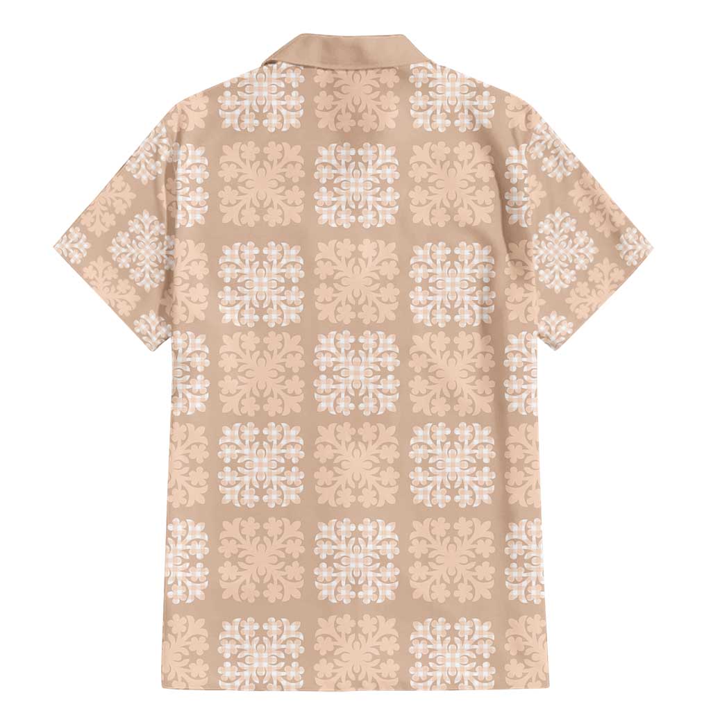 Beige Palaka Quilt Hawaii Family Matching Mermaid Dress and Hawaiian Shirt Traditional Hawaii-plaid Pattern LT14 - Polynesian Pride