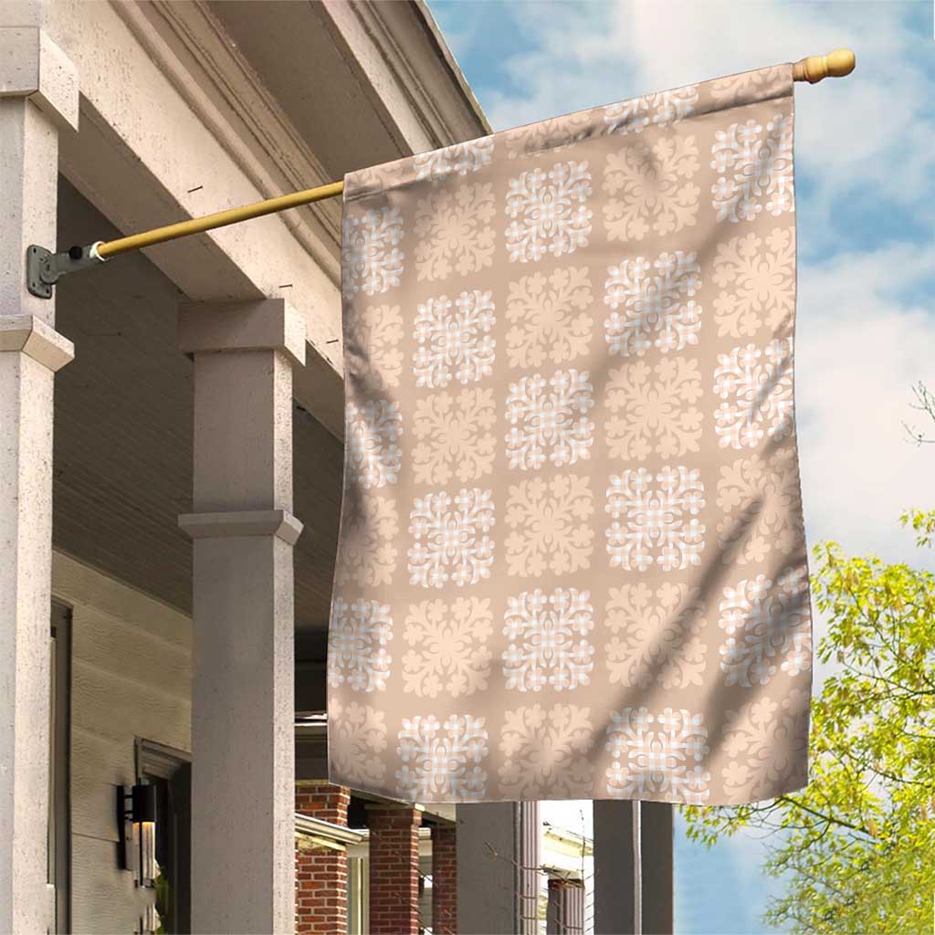 Beige Palaka Quilt Hawaii Garden Flag Traditional Hawaii-plaid Pattern LT14 House Flag Beige - Polynesian Pride