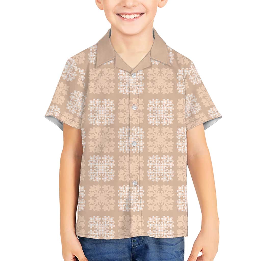Beige Palaka Quilt Hawaii Hawaiian Shirt Traditional Hawaii-plaid Pattern - Polynesian Pride