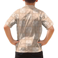Beige Palaka Quilt Hawaii Hawaiian Shirt Traditional Hawaii-plaid Pattern - Polynesian Pride