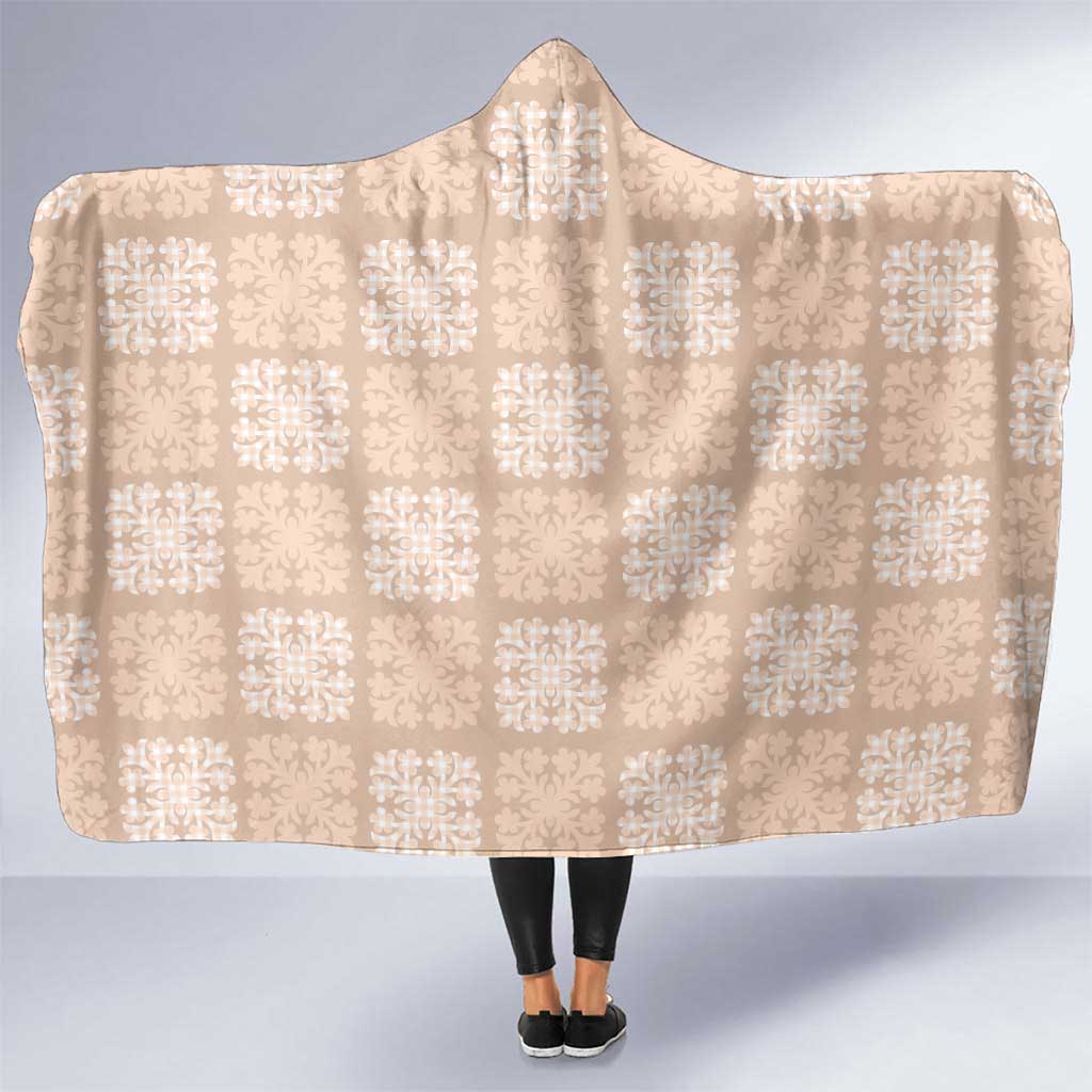Beige Palaka Quilt Hawaii Hooded Blanket Traditional Hawaii-plaid Pattern LT14 One Size Beige - Polynesian Pride