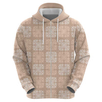 Beige Palaka Quilt Hawaii Hoodie Traditional Hawaii-plaid Pattern - Polynesian Pride