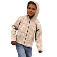 Beige Palaka Quilt Hawaii Kid Hoodie Traditional Hawaii-plaid Pattern - Polynesian Pride