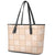 Beige Palaka Quilt Hawaii Leather Tote Bag Traditional Hawaii-plaid Pattern - Polynesian Pride