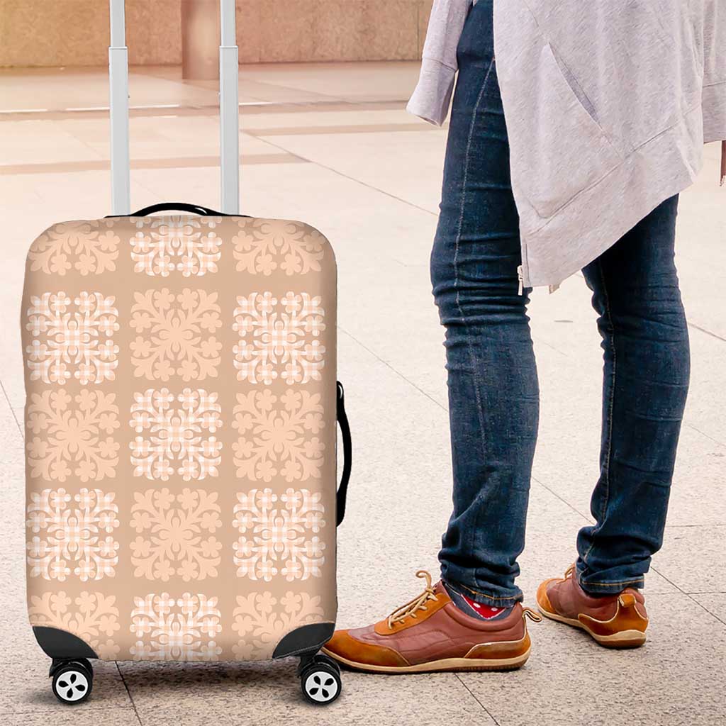 Beige Palaka Quilt Hawaii Luggage Cover Traditional Hawaii-plaid Pattern LT14 Beige - Polynesian Pride