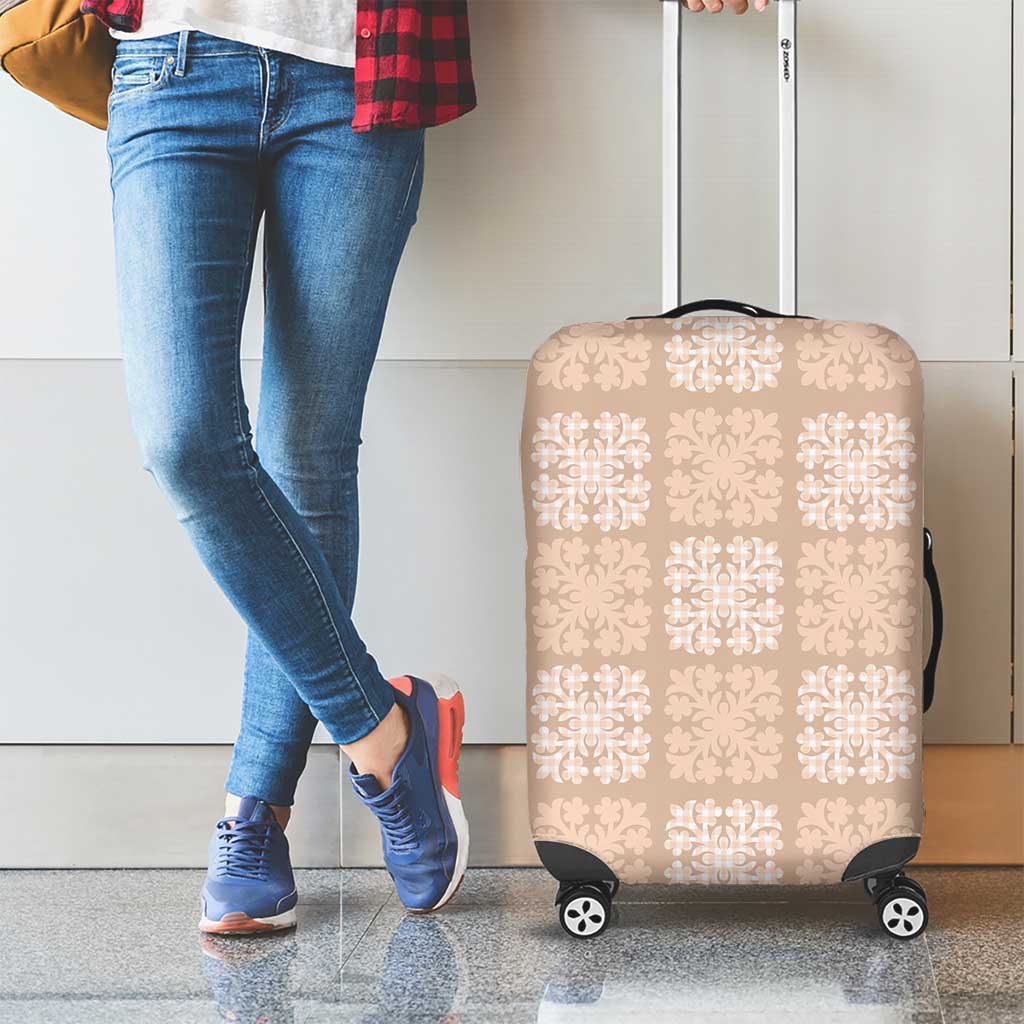 Beige Palaka Quilt Hawaii Luggage Cover Traditional Hawaii-plaid Pattern - Polynesian Pride
