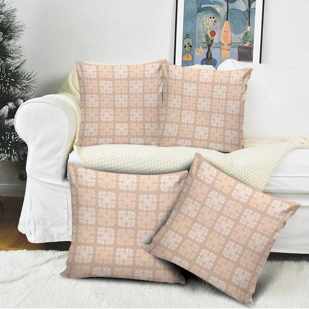 Beige Palaka Quilt Hawaii Pillow Cover Traditional Hawaii-plaid Pattern - Polynesian Pride