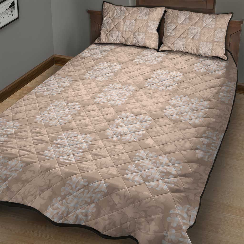 Beige Palaka Quilt Hawaii Quilt Bed Set Traditional Hawaii-plaid Pattern - Polynesian Pride