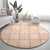 Beige Palaka Quilt Hawaii Round Carpet Traditional Hawaii-plaid Pattern - Polynesian Pride