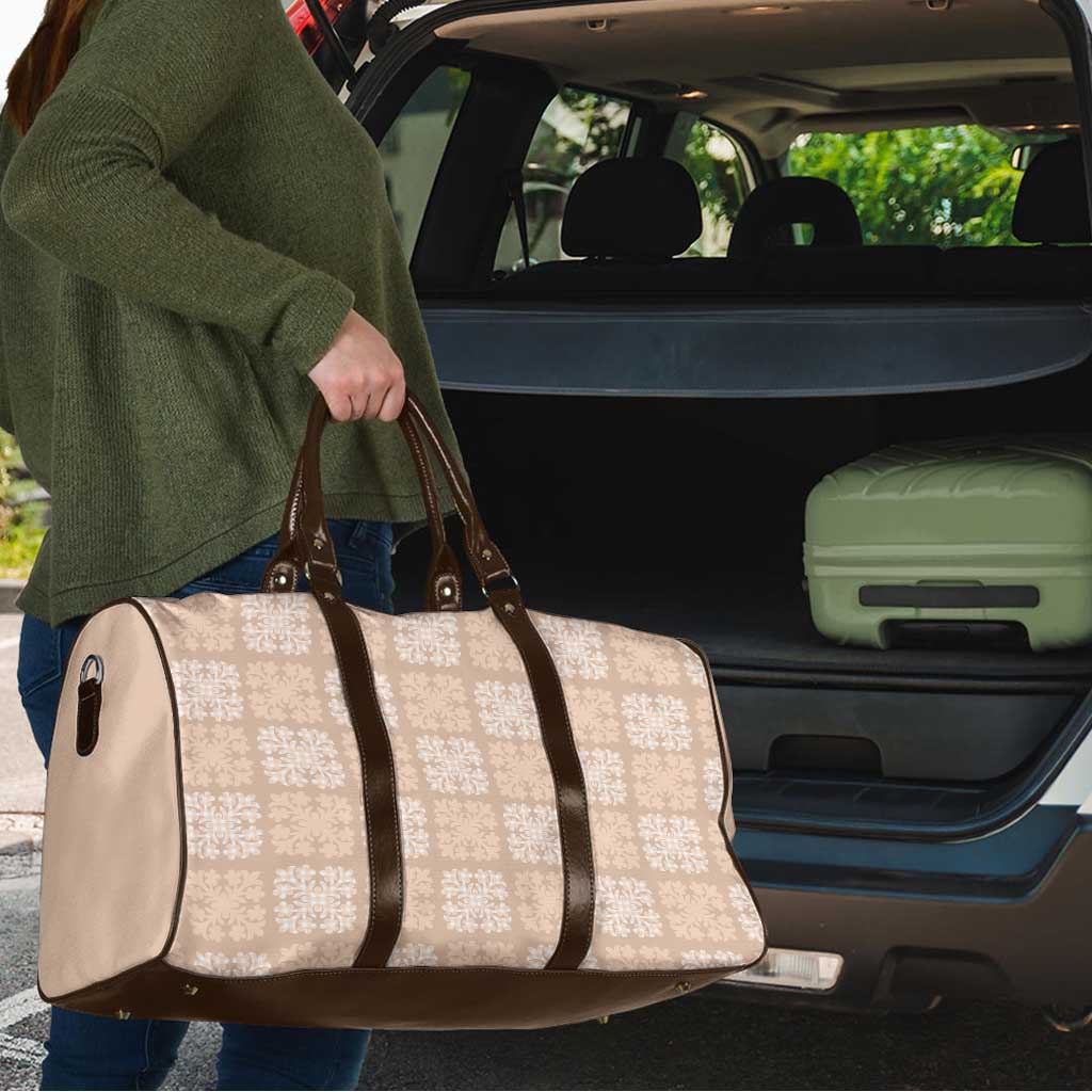 Beige Palaka Quilt Hawaii Travel Bag Traditional Hawaii-plaid Pattern - Polynesian Pride