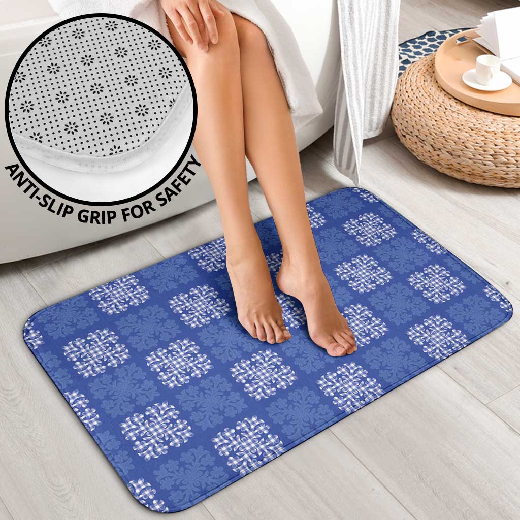 Royal Blue Palaka Quilt Hawaii Bathroom Set Traditional Hawaii-plaid Pattern - Polynesian Pride